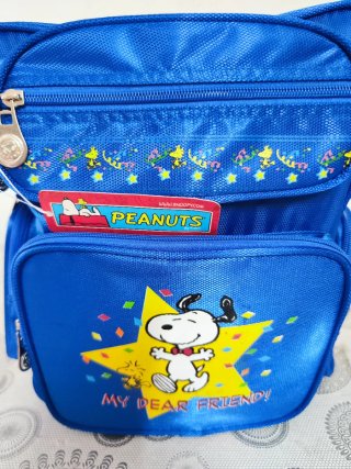 Mochila Escolar Peanuts Azul Snoopy