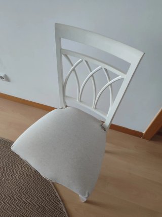 Juego de 4 sillas de comedor blancas