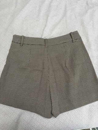 Falda pantalón cuadros beige y marrón
