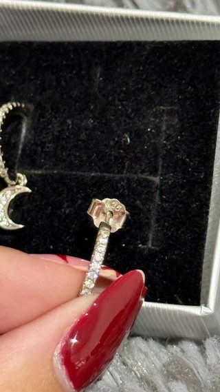 Pendientes de plata con luna y circonitas