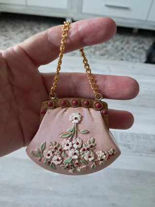 Bolso cerámica Avon vintage flores