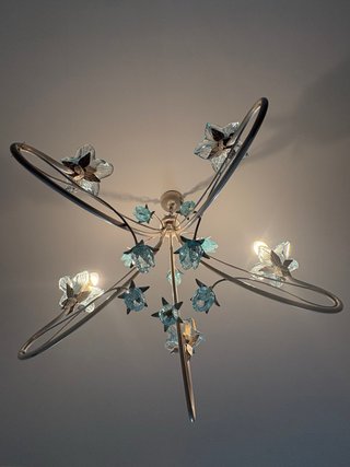 Lámpara floral de 4 brazos