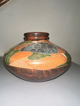 Vaso Etnico Artigianale Ceramica Brunita