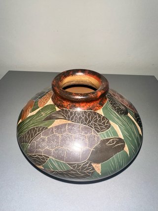 Vaso Etnico Artigianale Ceramica Brunita