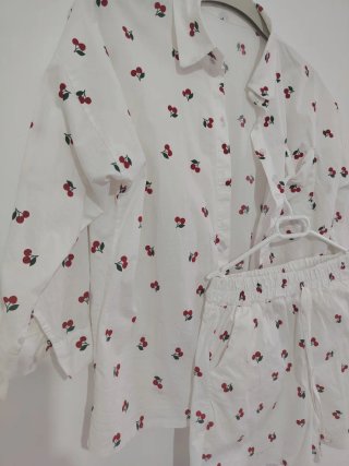 Conjunto Camisa y Short Estampado Cerezas