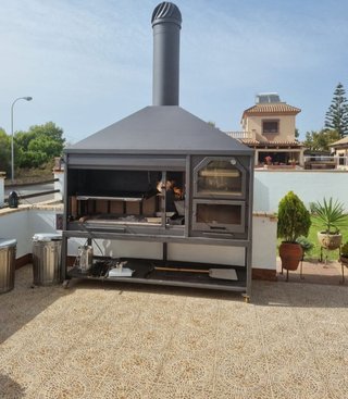 Barbacoa con horno pizza leña E-4