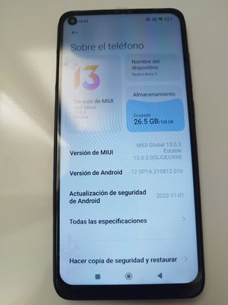 Teléfono Redmi Note 9