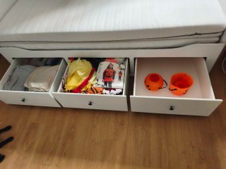Cama nido blanca Ikea con cajones