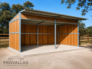 Refugio/Cobertizo Metálico para Caballos