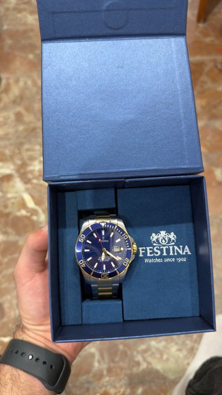 Reloj Festina Automático Azul y Dorado