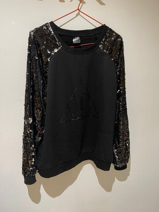 Sudadera oficial Harry Potter Lentejuelas Negra