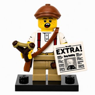 Sobre Minifigura Lego Serie 24 - Niño Periodista