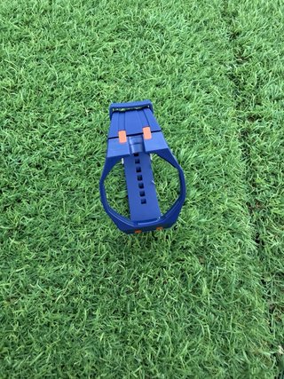 Correa de reloj de silicona azul y naranja