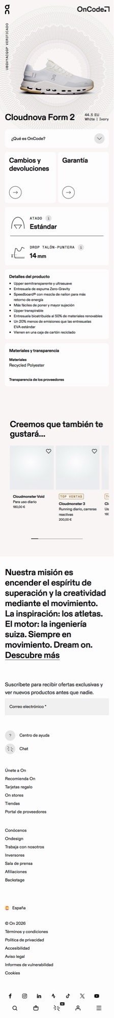 On Cloudnova Form 2 Talla 44.5