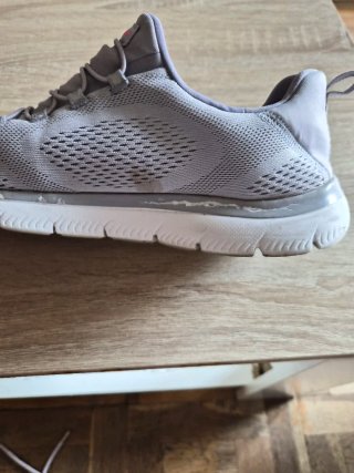 Zapatillas Skechers Mujer sin Cordones Gris Rosa