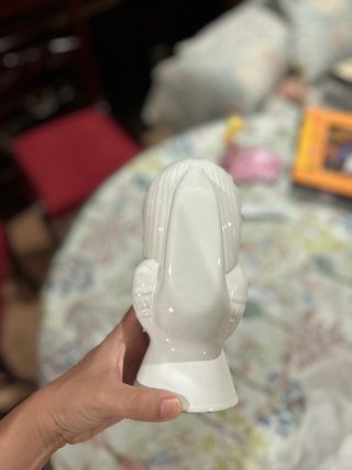 Figura Egipcia Vintage Blanca y Dorada
