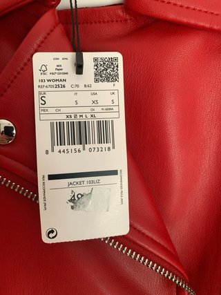 Chaqueta corta roja Mango
