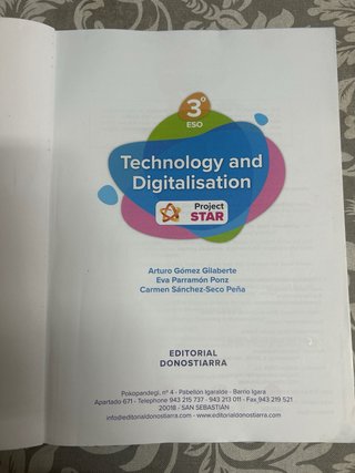 Technology and Digitalisation 3º ESO - Project ...