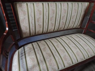 Sofá Art Nouveau madera y tela