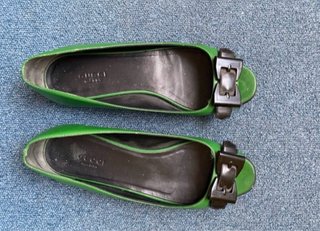 Scarpe Gucci verdi con fiocco