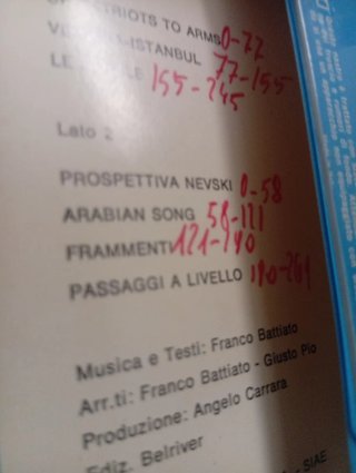 Franco Battiato Lotto 4 Musicassette