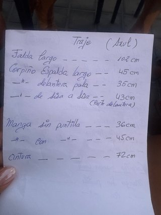 Traje de Fallera Azul y Dorado