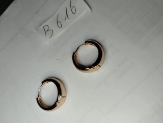 B616 Orecchini cerchio 2 cm acciaio inox oro uomo