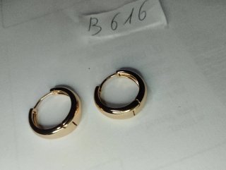 B616 Orecchini cerchio 2 cm acciaio inox oro uomo