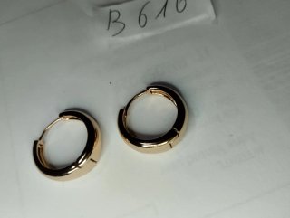 B616 Orecchini cerchio 2 cm acciaio inox oro uomo