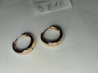 B616 Orecchini cerchio 2 cm acciaio inox oro uomo