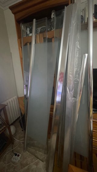 Mampara Ducha 1.60m x 2m Cristal y Metal
