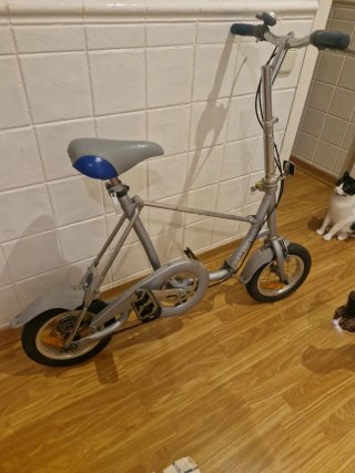 Bicicleta Plegable Gris y Azul