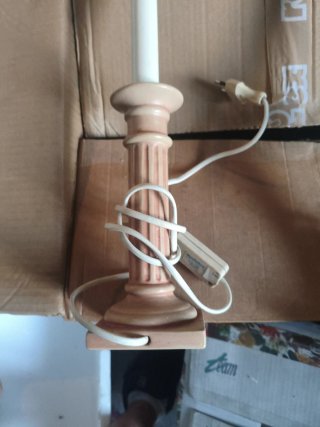 Lámparas vintage porcelana madera (2uds)