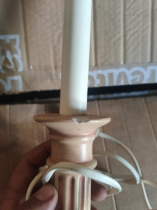 Lámparas vintage porcelana madera (2uds)