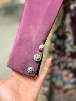 Corpiño fallera morado con encaje blanco