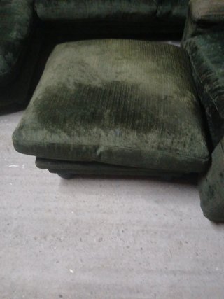 Sofá modular + sillón + taburete + 5 cojines