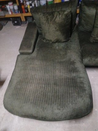 Sofá modular + sillón + taburete + 5 cojines