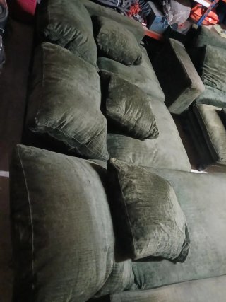 Sofá modular + sillón + taburete + 5 cojines