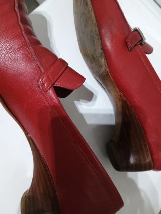 Zapatos Hispanitas Piel Rojos Hebilla