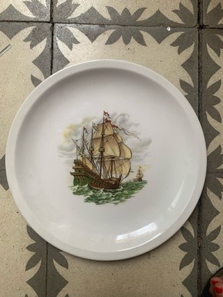 Juego Vintage Pontesa Ironstone 7 Piezas Barcos
