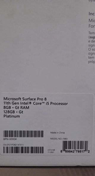 Microsoft Surface Pro 8 128GB i5