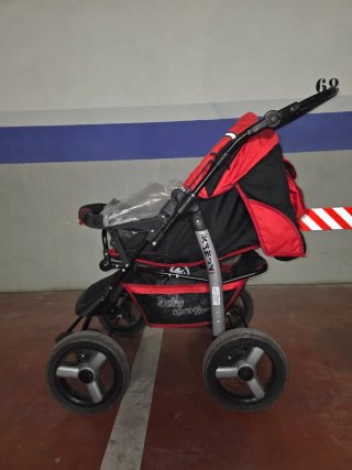 Carrito Bebé Deportivo Rojo y Negro