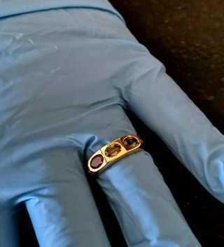 Anillo Oro 18K Topacios y Diamantes