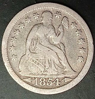 One Dime 1854 (Seated Liberty) ¡Plata!