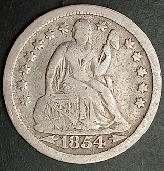 One Dime 1854 (Seated Liberty) ¡Plata!