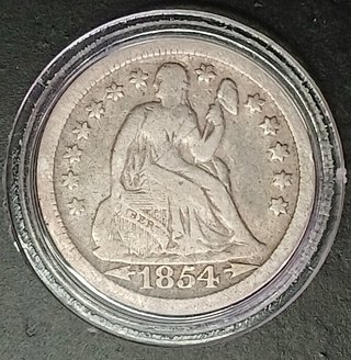 One Dime 1854 (Seated Liberty) ¡Plata!