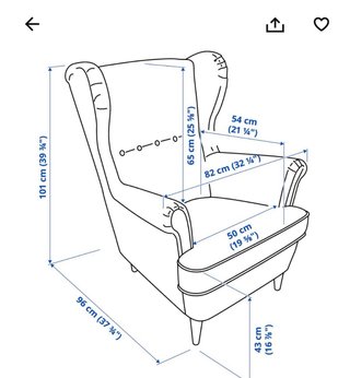 Sillón orejero gris tela Ikea
