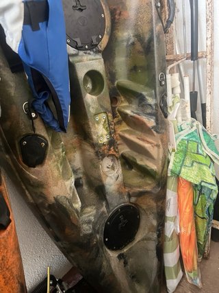 Kayak de pesca 1 plaza naranja