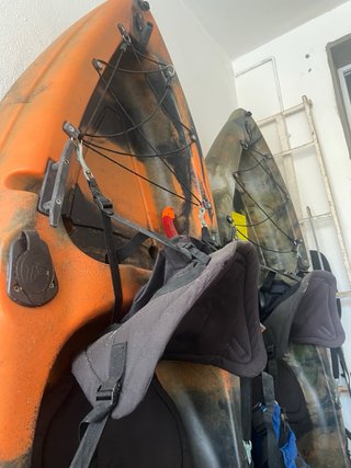Kayak de pesca 1 plaza naranja