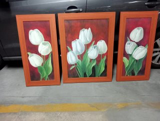 Juego 3 cuadros florales